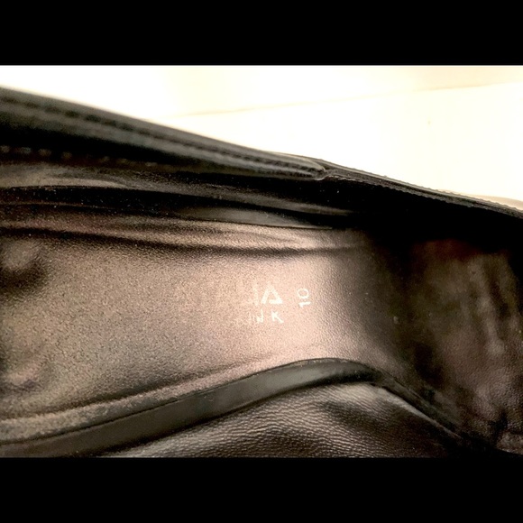 Aquatalia Black shiny Italian leather shoes lightweight platform block heel US10 - Picture 7 of 10